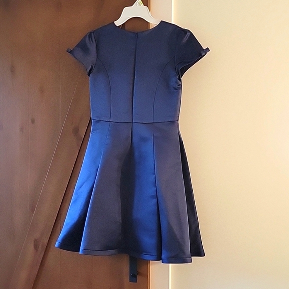 NWT Girls Patachou Navy Satin Dress age 14 years - Picture 4 of 8